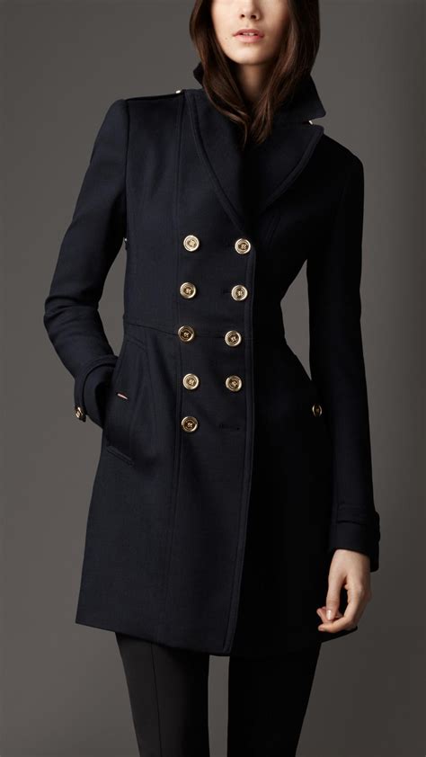 burberry long coat womens|Burberry navy wool coat.